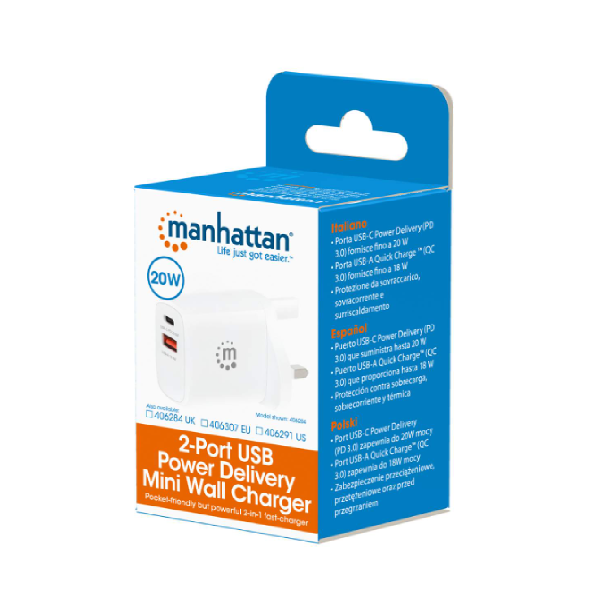 Cargador de pared Manhattan 406291