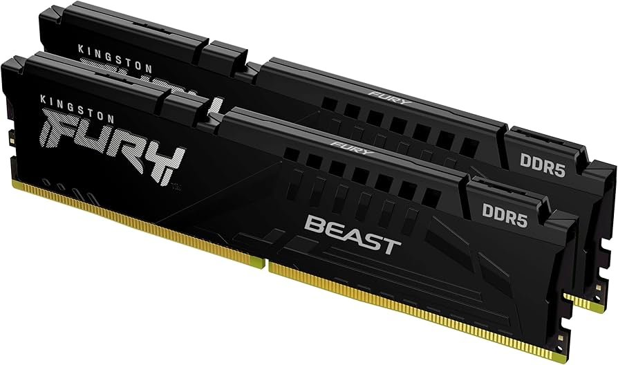 MEMORIA RAM DIMM KINGSTON FURY BEAST EXPO 64GB KIT 2 DDR5 6400MTS CL32 NEGRO KF564C32BBEK2 64