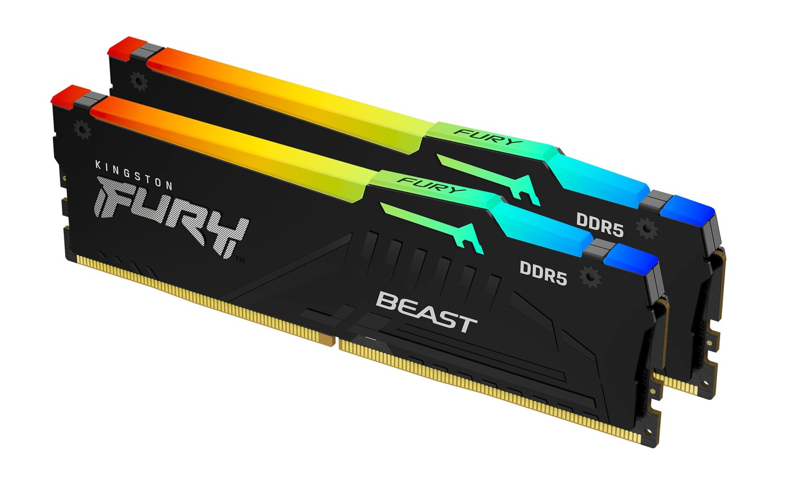 MEMORIA RAM DIMM KINGSTON FURY BEAST NEGRO RGB KIT 2X16GB 32GB DDR5 5200MHZ CL40 KF552C40BBAK2 32