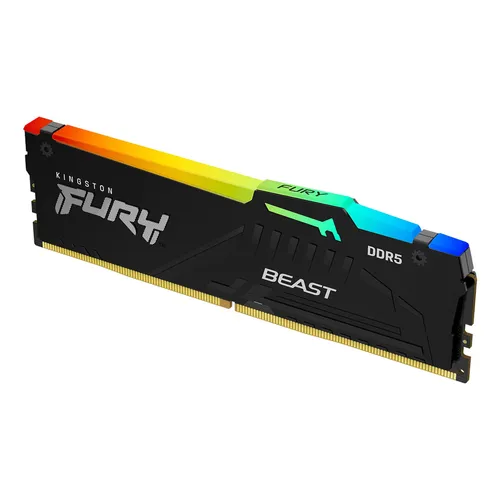 MEMORIA RAM DIMM KINGSTON FURY BEAST NEGRO RGB XMP 16GB DDR5 6000MTS CL30 KF560C30BBA 16