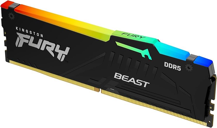 MEMORIA RAM DIMM KINGSTON FURY BEAST RGB EXPO 16GB DDR5 6000MTS CL30 NEGRO KF560C30BBEA 16