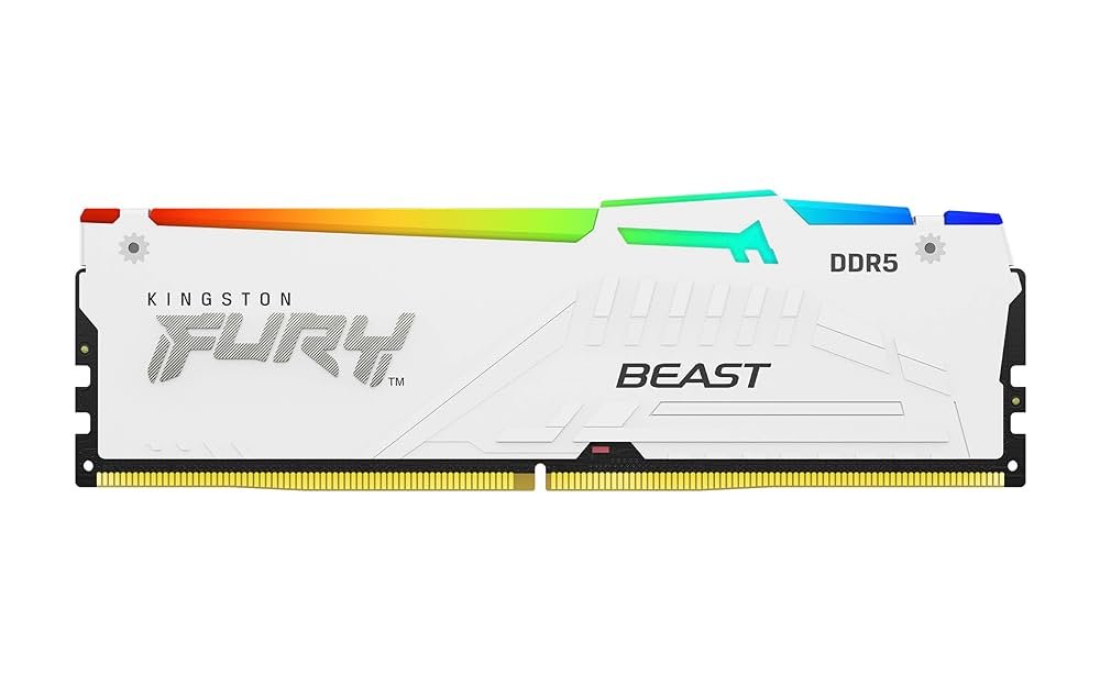 MEMORIA RAM DIMM KINGSTON FURY BEAST RGB EXPO 16GB DDR5 6000MTS CL36 BLANCA KF560C36WE2A 16