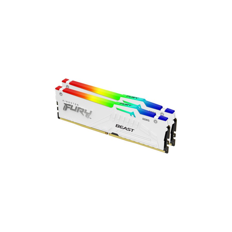 MEMORIA RAM DIMM KINGSTON FURY BEAST RGB XMP 32GB KIT 2 DDR5 6000MTS CL30 BLANCA KF560C30BWAK2 32