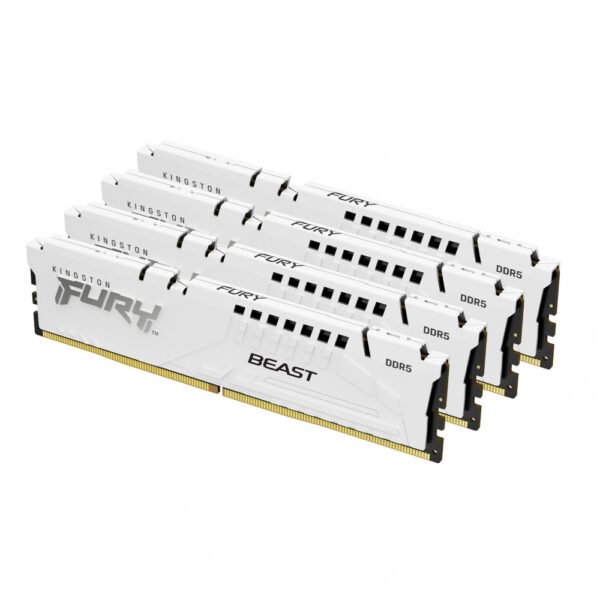 MEMORIA RAM DIMM KINGSTON FURY BEAST XMP 64GB KIT 4 DDR5 5600MTS CL40 BLANCA KF556C40BWK4 64