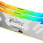 MEMORIA RAM DIMM KINGSTON FURY RENEGADE RGB XMP 32GB DDR5 8000MTS CL38 BLANCO  KIT 2 KF580C38RWAK2 3