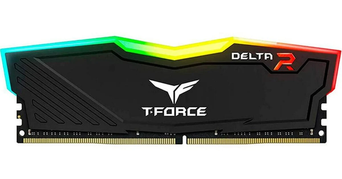 MEMORIA RAM DIMM TEAMGROUP T FORCE DELTA RGB 32GB DDR4 3600 MHZ PC4 25600 NEGRO TF3D432G3600HC18J01