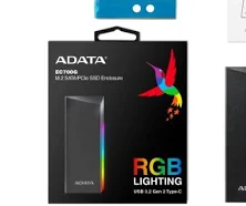 GABINETE ADATA RGB PARA SSD Y M.2 NEGRO USB C 3.1 AEC700GU32G2 CGY