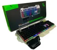 TECLADO RAIJU GAMING E SPORTS RGB CON SOPORTE DE TELEFONO MOVIL USB CABLE 1.6M ALUMINIO RAIJU KD01