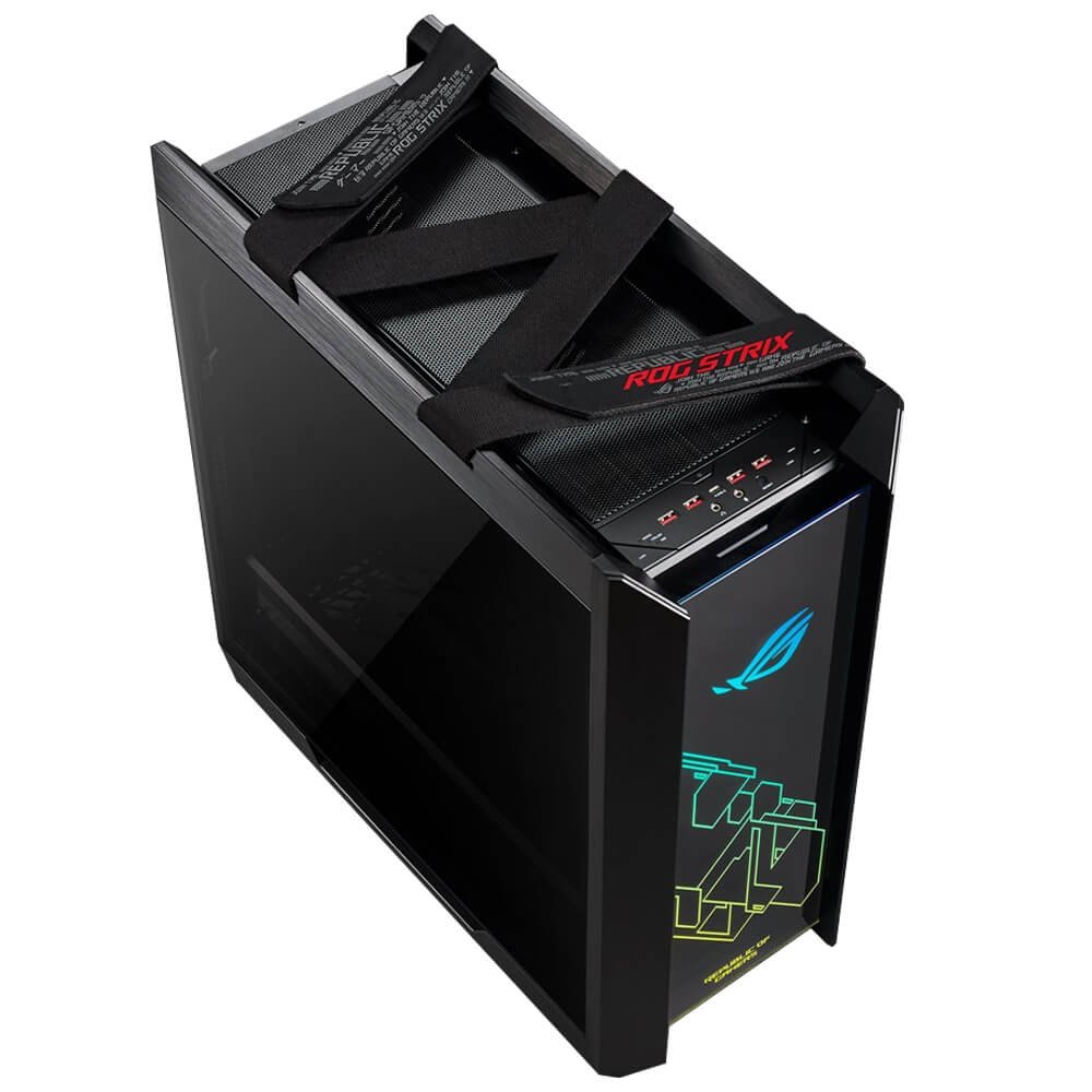 GABINETE ASUS GAMING GX601 HELIOS NEGRO MEDIA TORRE RGB ATX EATX PANEL VIDRIO TEMPLADO ALUMINO AURA