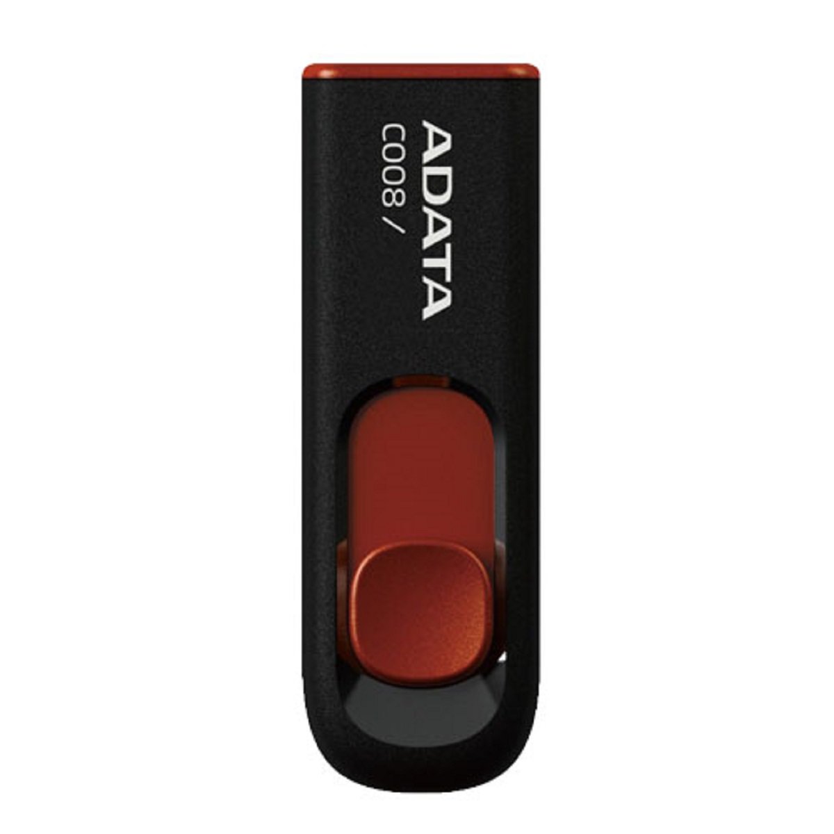 MEMORIA USB ADATA 16GB 2.0 RETRACTIL C008 NEGRO Y ROJO AC008 16G RKD