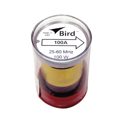 Elemento de 100 Watt en Línea 7/8″ para Wattmetro BIRD 43 en Rango de Frecuencia de 25 a 60 MHz.