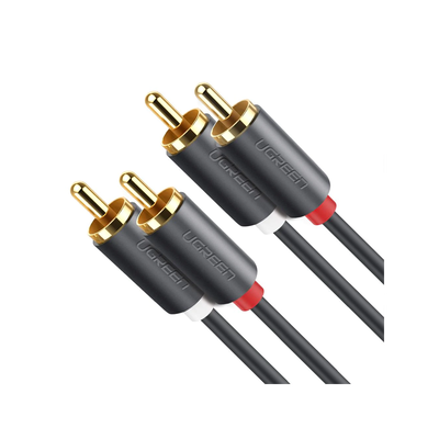 Cable de Audio 2 RCA Macho a 2 RCA Macho / 3 Metros / Color Negro / Alta Calidad /Anillos de goma para asegurar un agarre firme al instalar o quitar el cable - Image 2