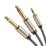 Cable de Audio Premium de 3.5 mm a 6.35mm / Blindaje Interior Múltiple / Transferencia de Audio sin Pérdidas / 5 Metros / Caja de Aleación de Zinc / Amplia Compatibilidad.