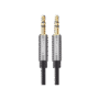 Cable Auxiliar 5 Metros / Conector 3.5mm a 3.5mm / Macho a Macho / Cubierta de TPE / Carcasa de Aluminio / Color Negro