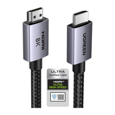 Cable HDMI 2.1 de 8K@60Hz | 2 m | 48Gbps | HDR10+ | 3D Inversivo| eARC | Dolby ATMOS |   VVR | QMS | QFT | ALLM | 3 modos de Visualización | Certificado HDMI 8K | Niquelado | Nylon Trenzado | Carcasa de Aluminio. - Image 2