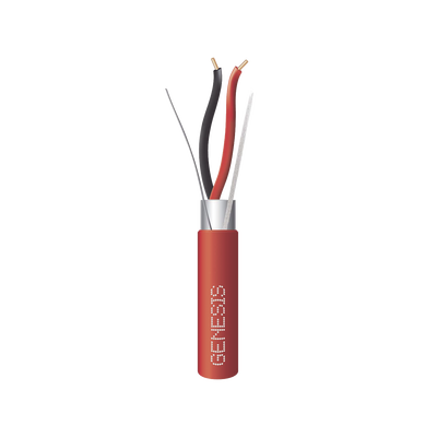 Bobina de 305 Metros de Alambre / 2 x 18 AWG / Riser / BLINDADO / Tipo FPLR / Color Rojo / Para Aplicaciones en Sistemas de Detección de Incendio y Sistemas de Evacuación