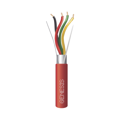 Bobina de 152 Metros de Alambre / 4 x 18 AWG / Riser / BLINDADO / Tipo FPLR / Color Rojo / Para Aplicaciones en Sistemas de Detección de Incendio y Sistemas de Evacuación