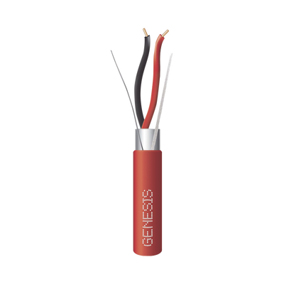 Carrete de 152 Metros de Alambre / 2 x 14 AWG / Riser / BLINDADO / Tipo FPLR / Color Rojo / Para Aplicaciones en Sistemas de Detección de Incendio y Sistemas de Evacuación