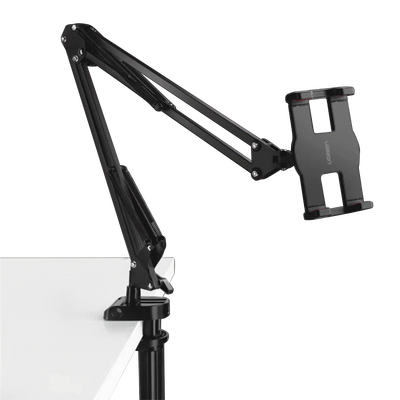 Soporte UGREEN 50394 para Tableta con Brazo tipo Perezoso / Brazo Ajustable y Cabezal de 360° / 3 Perillas de Ajuste / Soporta dispositivos de 4” a 12.9” de hasta 1.5 KG / ABS + Metal de Alta Calidad.