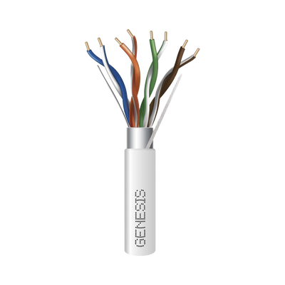 Carrete de 305 Metros de Cable Cat5e / Calibre 24 AWG BLINDADO / PLENUM / Color Blanco para aplicaciones de Voz y Datos