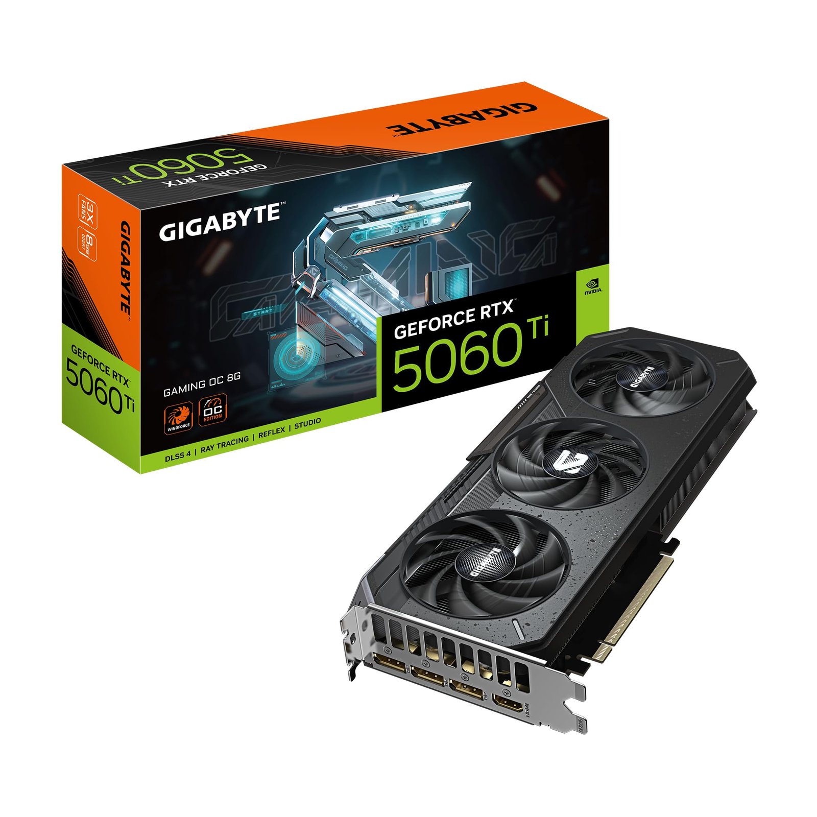 VGA GIGABYTE GEFORCE RTX 5060 TI GAMING OC 8G GDDR7 7680×4320 PCEI5.0 3DP2.1 GV N506TGAMING OC 8GD