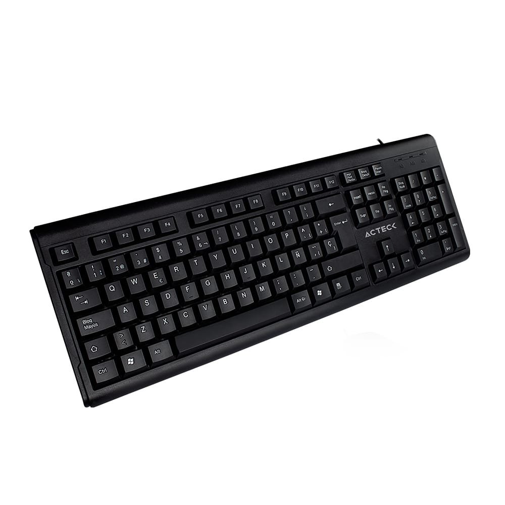 TECLADO ACTECK ALAMBRICO 104 TECLAS CONEXION USB COLOR NEGRO AC 928946
