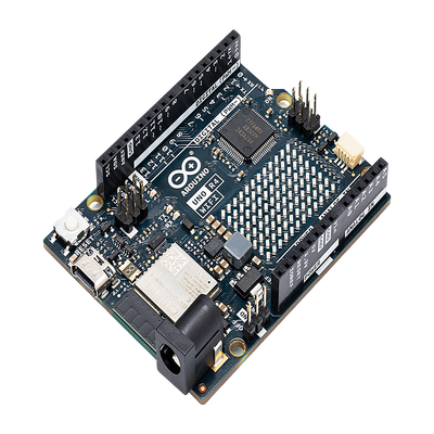 ARDUINO UNO REV4 WIFI, Retrocompatible con la UNO R3, la Arduino UNO R4 WiFi incluye una matriz LED 12×8 para interfaz mejorada y destaca por su conectividad y mayor potencia de procesamiento