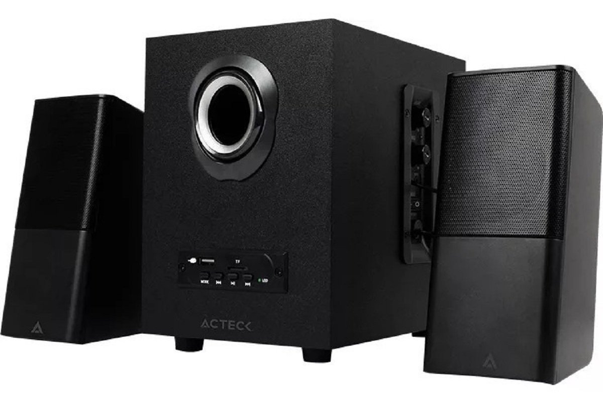 BOCINAS ACTECK HEAR AS480 2.1 SUBWOOFER ALAMBRICO 3.5 MM USBA BLUETOOTH COLOR NEGRO AC 922067