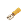 Terminal tipo hembra aislada 0.250 / 12 - 10 AWG / Amarillo / Para baterías con terminal F1 / Paquete de 25 piezas.