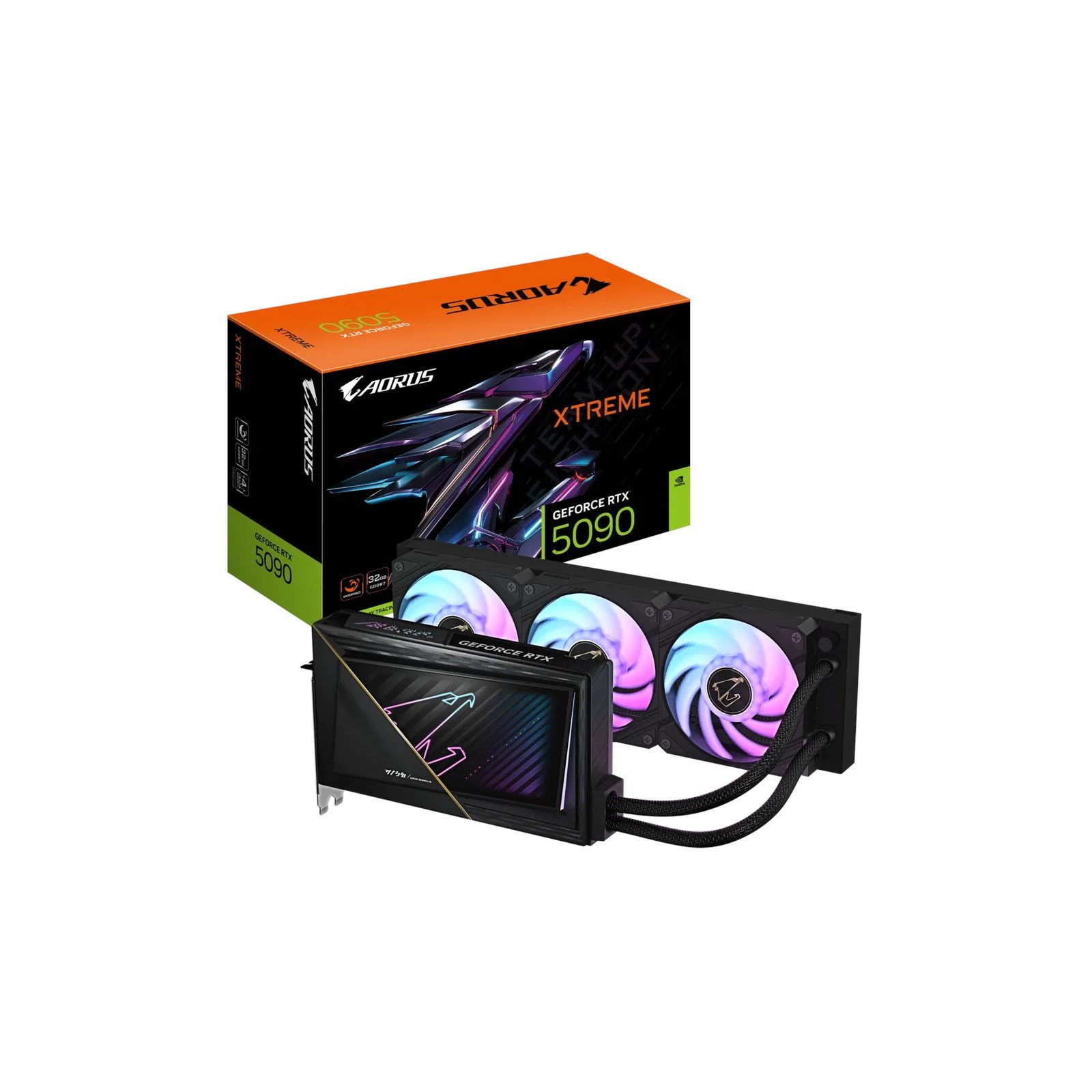 VGA GIGABYTE AORUS GEFORCE RTX 5090 XTREM WATERFORCE32G GDDR7 7680×4320 GV N5090AORUSX W 32GD