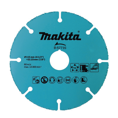 Disco de carburo de tugsteno 4 1/2″ multi-material para esmeriladora, Ideal para Yeso y Epóxicos.