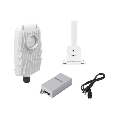 Kit de radios B5X, rango de frecuencia extendida (4.9 a 6.4 GHz), incluye inyector POE50V, cable de alimentación y montaje universal para tubo o poste o mástil