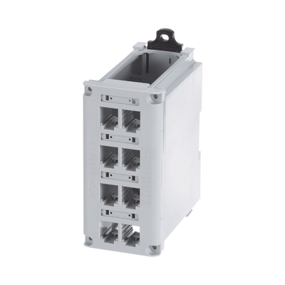 Panel PANDUIT CDPP8RG de Parcheo Modular para Cobre, de Instalación en Riel DIN Estándar de 35mm, 8 Puertos Mini-Com, Color Gris