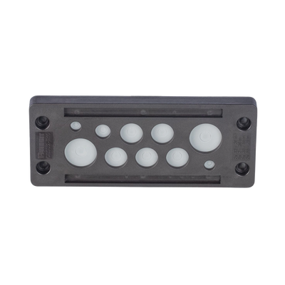 Pasacable de 10 Orificios de Marco Rectangular, IP65, 4.41" X 1.42", para Cables no Terminados, Color Negro. - Image 2