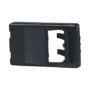 Placa de Mobiliario Modular Estándar, Salidas Para 2 Puertos Mini-Com Angulados, Color Negro