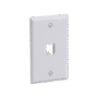 Placa de Pared Vertical Clásica, Salida Para 1 Puerto Mini-Com, Color Blanco