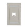Placa de Pared Vertical Ejecutiva, Salida Para 1 Puerto Mini-Com, Con Espacios Para Etiquetas, Color Blanco Mate