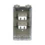 Placa de Pared Vertical, Resistente al Agua con Protección IP56, Acepta 4 Módulos Mini-Com, Color Gris