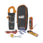 Kit de Prueba Eléctrica HVAC para Aire Acondicionado, Calefacción, Minisplits, etc. Medición de Voltaje CA/CC, Resistencia, Frecuencia, Capacitancia, Diodos, Temperatura, Ciclo, Micro Amperios CC.