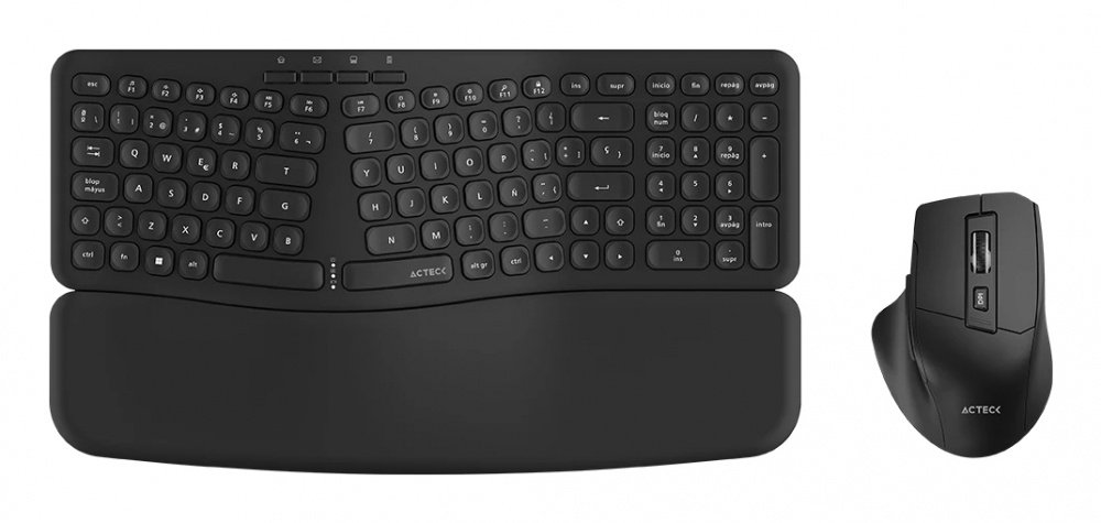 KIT TECLADO Y MOUSE CREATOR ULTRA CONFORT MK650 INALAMBRICO ERGONOMICO COLOR NEGRO AC 939867