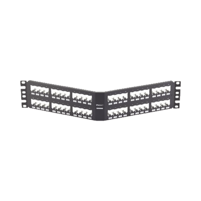 Panel PANDUIT CPA48BLY de Parcheo Modular Mini-Com (Sin Conectores), Angulado, Totalmente Blindado, de 48 puertos, 2UR