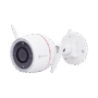 Bala IP 3 Megapíxel / Wi-Fi  / Audio de Dos Vías / Visión Nocturna en Color / Sirena / Estrobo / Detección de movimiento / Notificación Push / Ranura Para Memoria / Uso en Exterior