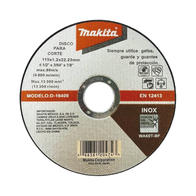 Disco de Corte de 7/8″ de acero inoxidable, diámetro de 4-1/2″