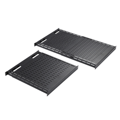 Charola Ventilada de Instalación sin Herramienta, Para Rack o Gabinetes de 4 Postes, Ajustable de 900 a 1200 mm de Profundidad, De Acero, Color Negro - Image 2