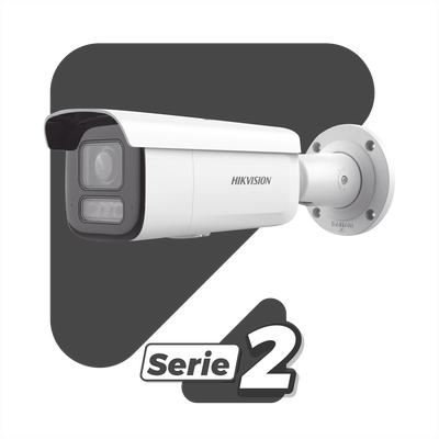 [Dual HIKVISION DS-2CD2623G2-LIZS2U Light + 2 Micrófonos Integrados] Bala IP 2 Megapixel / Lente Mot. 2.8 a 12 mm / 60 mts Luz Blanca + 60 mts IR / ACUSENSE / Exterior IP67 / IK10 / WDR 120 dB / PoE+ / Alarmas I/O / Micro SD / Metal / IK10 / ACUSEARCH
