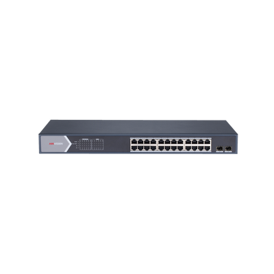 Switch HIKVISION DS-3E1526P-SI Gigabit PoE+ / Administrable / 24 Puertos 1000 Mbps PoE+ / 2 Puertos SFP / Configuración Remota desde Hik-PartnerPro / PoE Extendido 250 Metros / 370 Watts