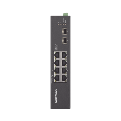 Switch Industrial No Administrable Gigabit / 6 Puertos Gigabit PoE+ (30 W) + 2 Puertos Gigabit PoE++ (60 W) / 2 Puertos SFP / 120 W Total / 48 a 57 VCD / Ideal HIKVISION DS-3T0510HP-E/HS para Proyectos / 300 Metros de Distancia