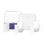 (AX PRO) KIT de Alarma AX PRO con GSM (3G/4G) / Incluye: 1 Hub con bateria de respaldo / 2 Sensores PIR / 3 Contactos Magnéticos mini / 1 Control Remoto / 1 Sirena Inalambrica Exterior  / WiFi / Compatible con Hik-Connect P2P