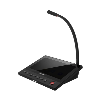 Micrófono IP / 12 VCD /  Pantalla Touch 7″ / Transmisión en Tiempo Real / Integración con HikCentral Professional