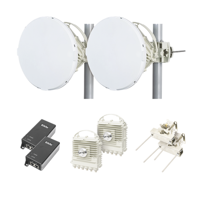 Enlace a la velocidad de la fibra, 70/80 Ghz Banda libre / Sin Interferencia / Capacidad inicial 1 Gbps (Requiere licencia para desbloquear 2 Gbps)